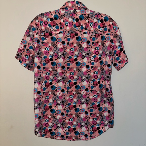 Wil Stiles Men's Pink Patterned Shirt, 100% Cotton, like new, size L - Picture 2 of 5